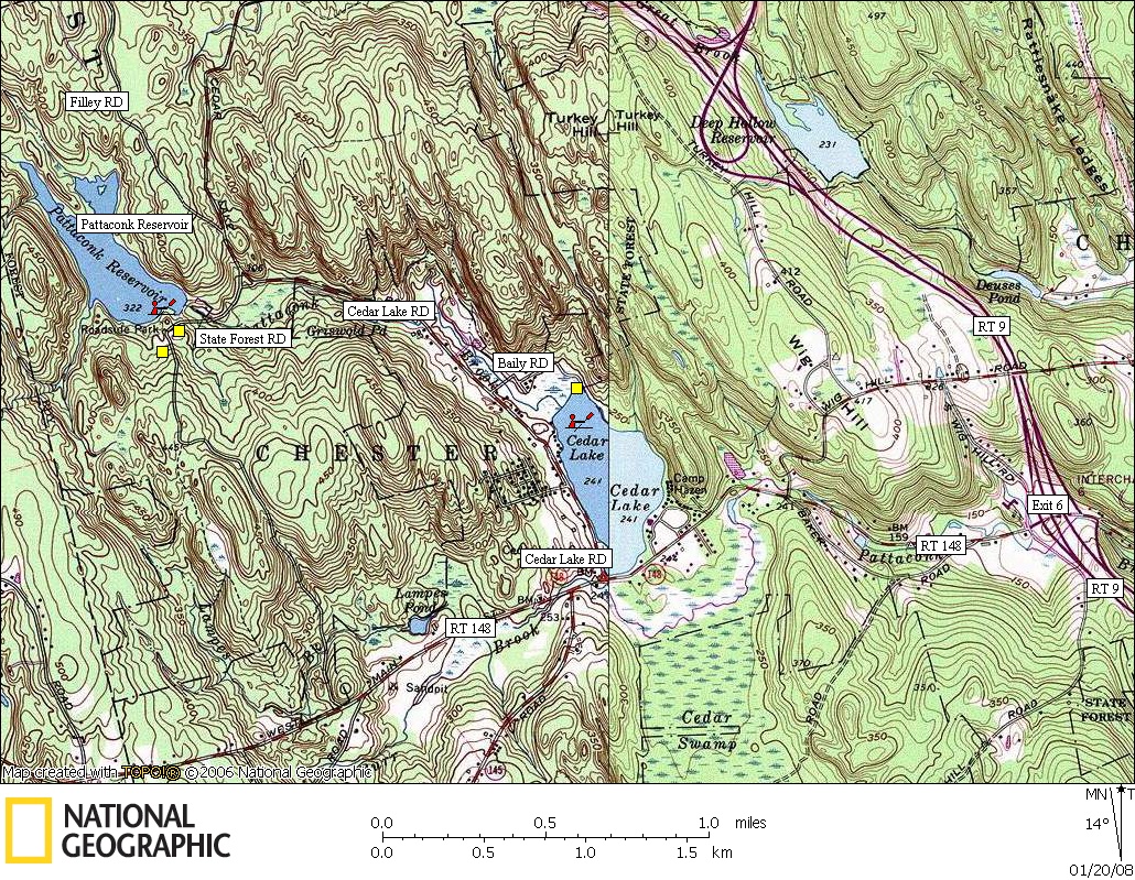 Connecticut, Map, Lakes, Ponds, Canoe, Canoeing, Kayak, Kayaking, Paddling, Lake, Pond, Flat water, Pattaconk, Cedar