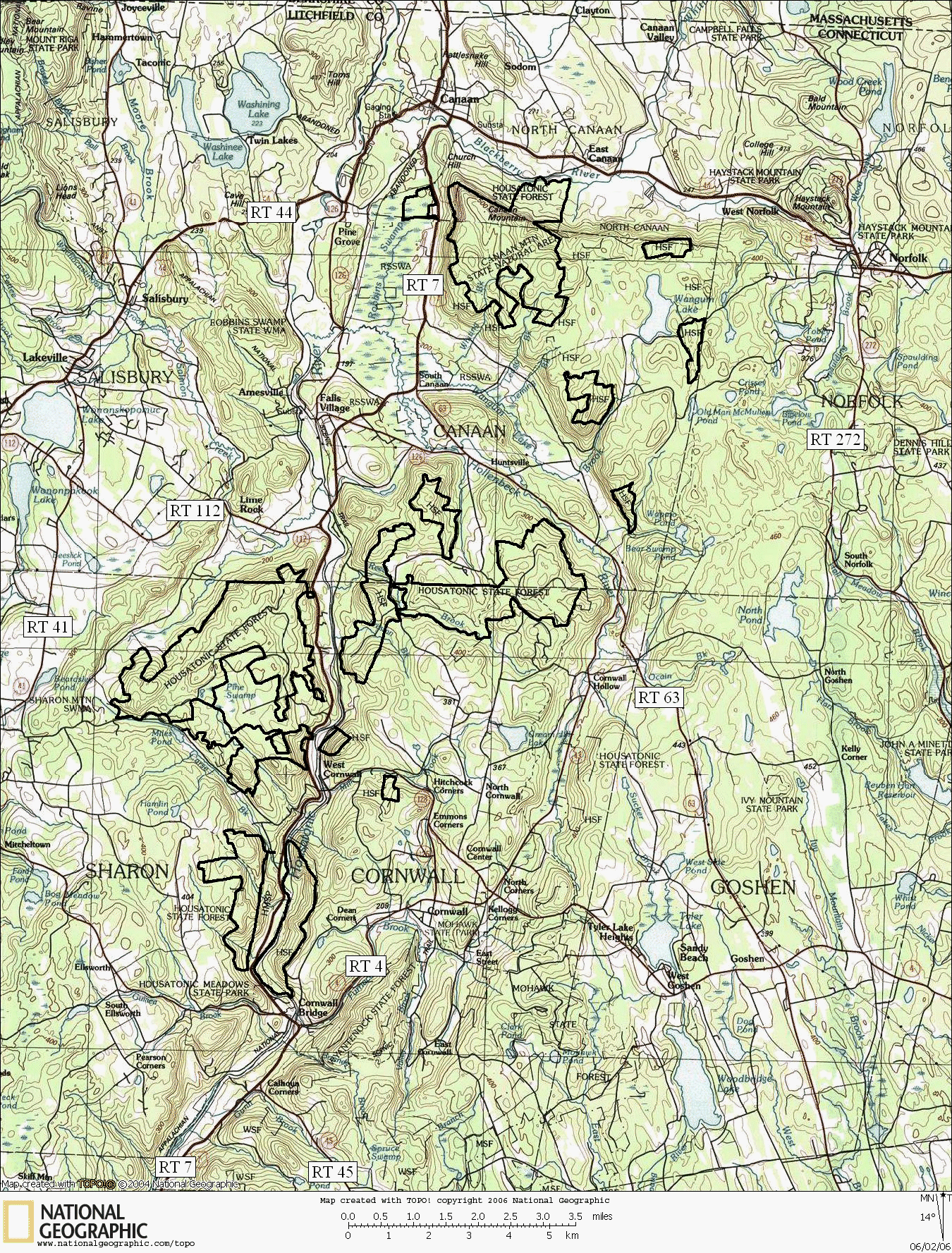 Connecticut, State Forest, Housatonic, Hiking, Trail Map