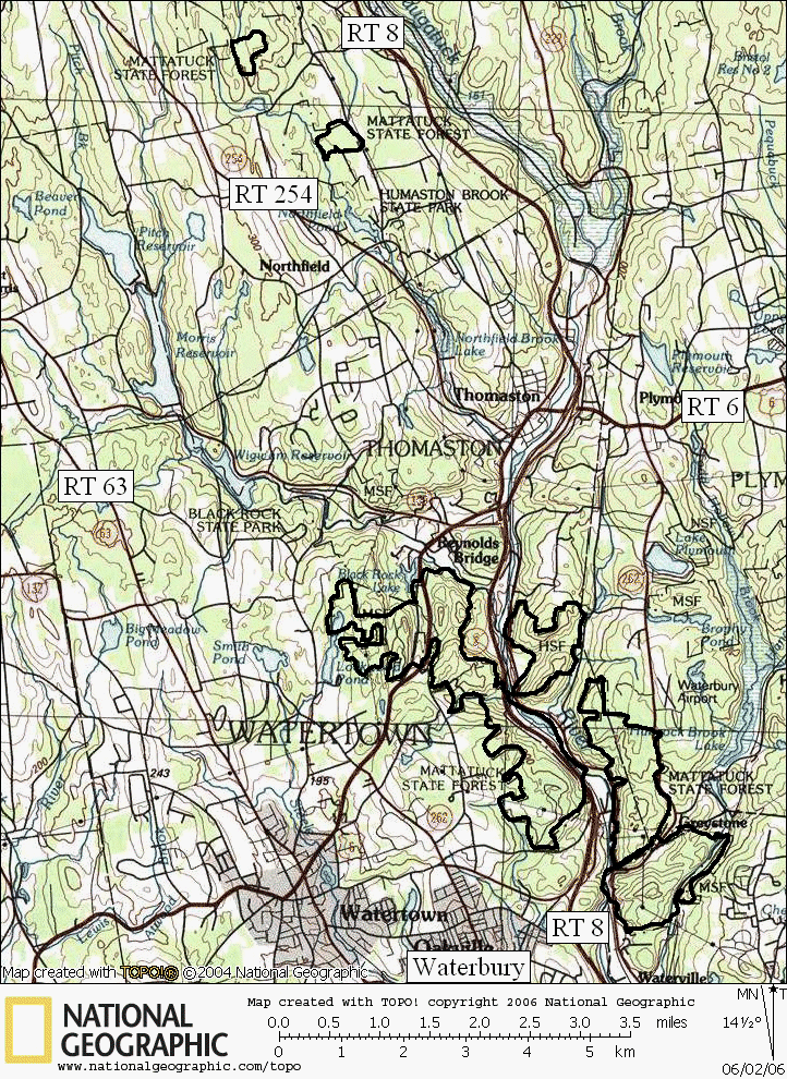 Connecticut, State Forest, Hiking, Trail, Map, Mattatuck