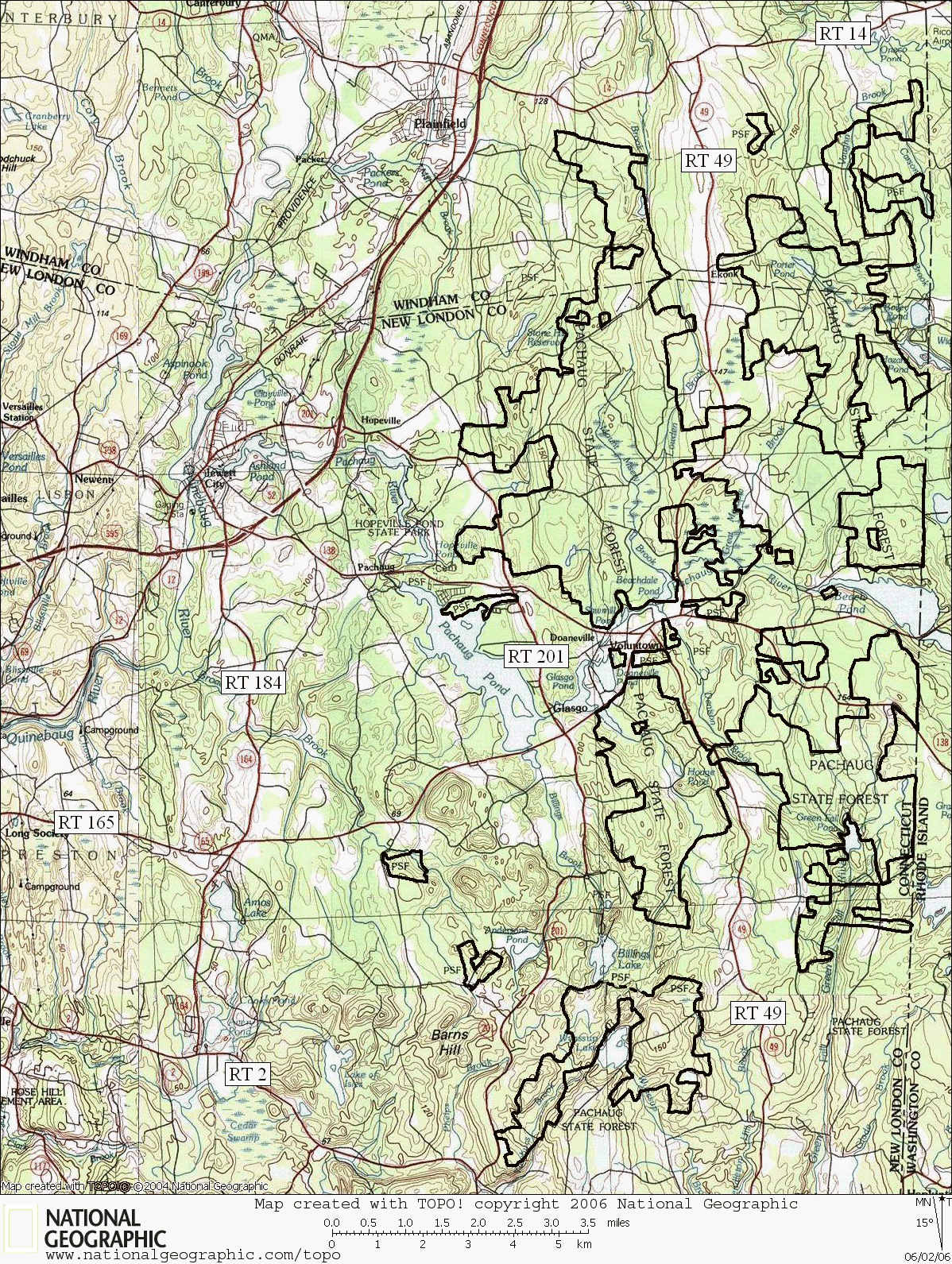 Pachaug, State Forest, Connecticut, Hiking, Trail, Map