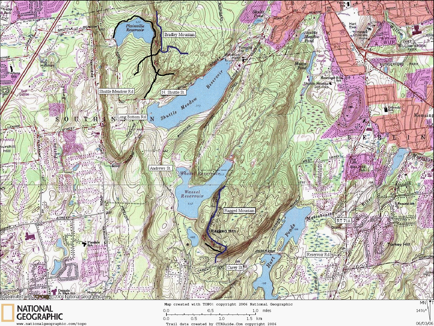 Connecticut, Rock Climbing, Bouldering, Map, Bradley, Mountain, Ragged