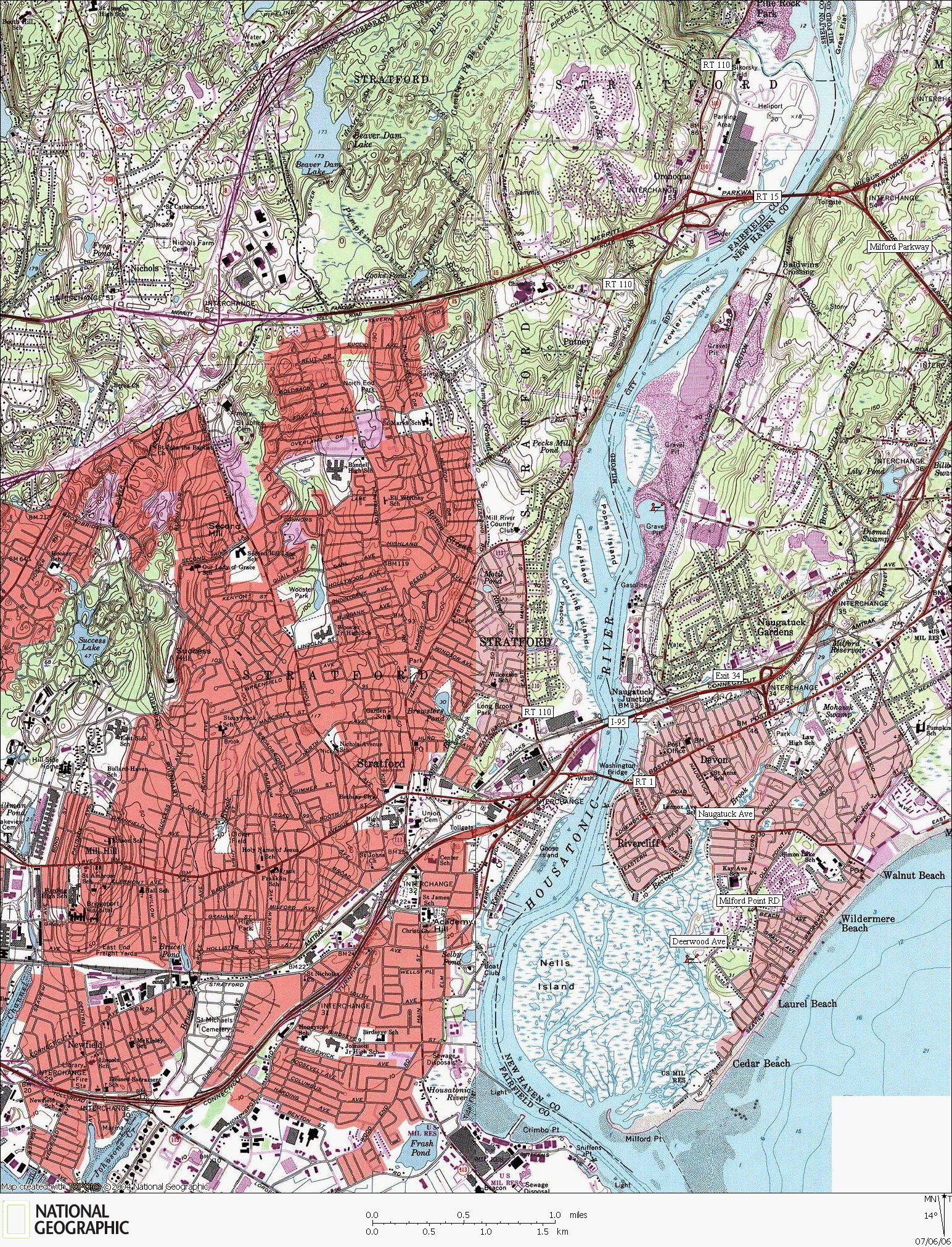 Connecticut, map, whitewater, kayaking, Canoeing, Housatonic River, South