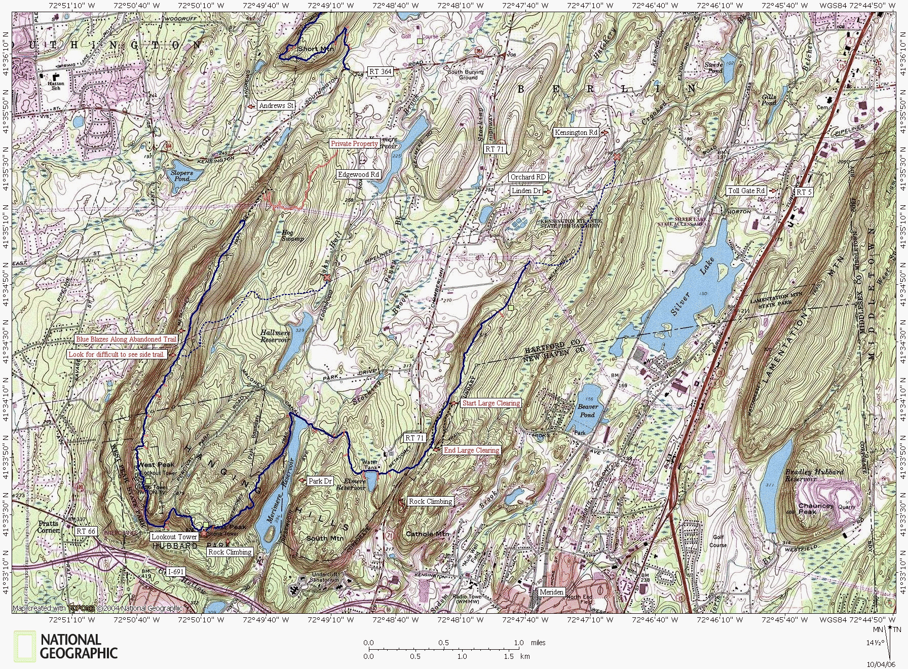 Peak Mountain via Metacomet Trail, Connecticut - 968 Reviews, Map