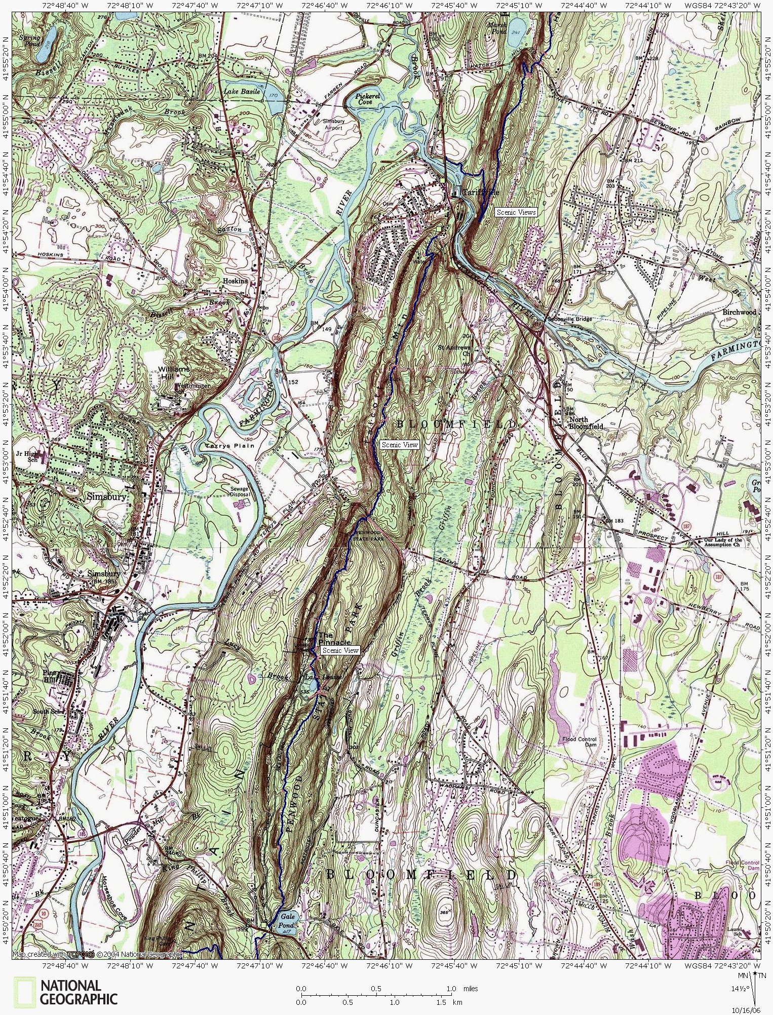 Connecticut, Metacomet, Map, Hiking, Backpacking, Trail, Penwood State Park
