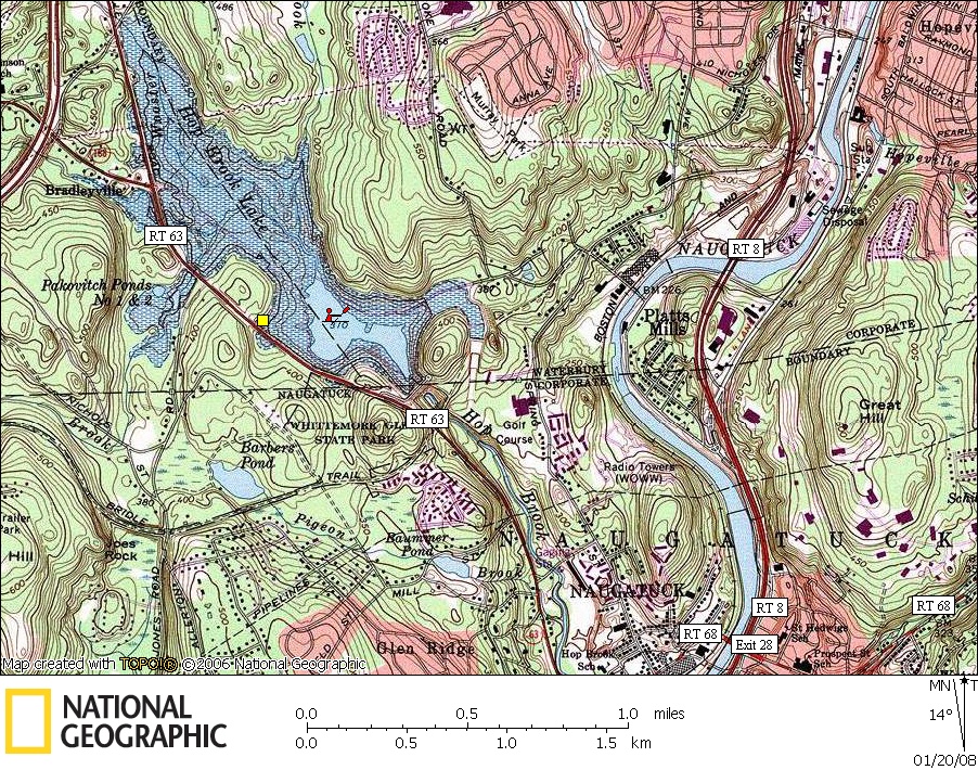 Connecticut, Map, Lakes, Ponds, Canoe, Canoeing, Kayak, Kayaking, Paddling, Lake, Pond, Flat water, Hop Brook