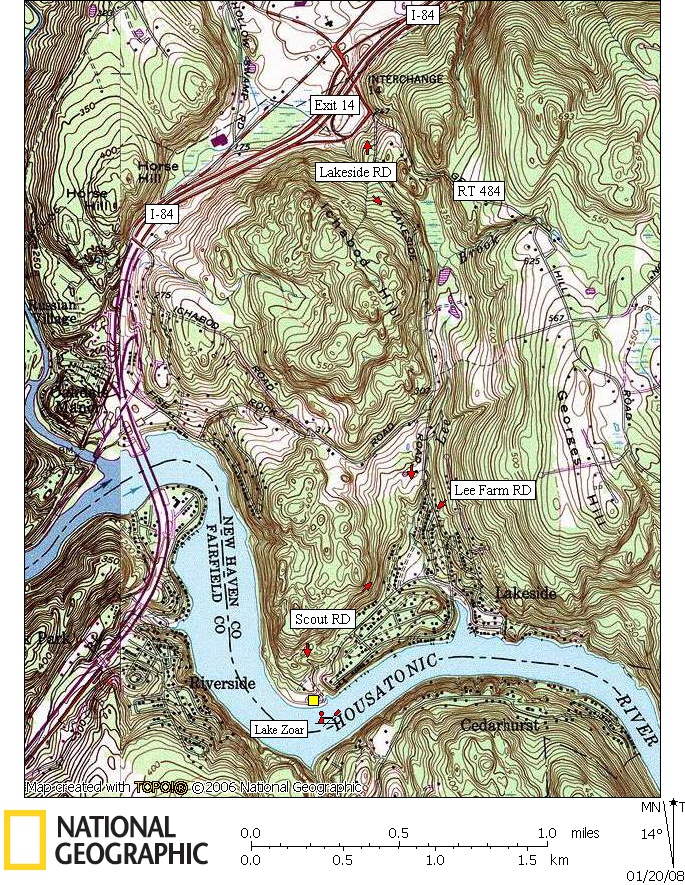 Connecticut, Map, Lakes, Ponds, Canoe, Canoeing, Kayak, Kayaking, Paddling, Lake, Pond, Flat water, Zoar