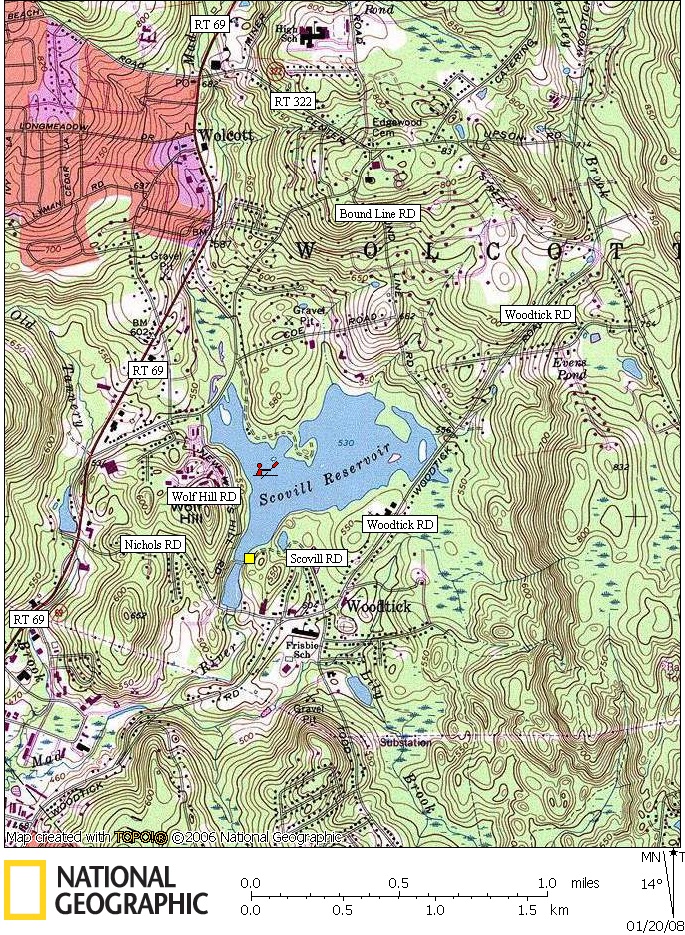 Connecticut, Map, Lakes, Ponds, Canoe, Canoeing, Kayak, Kayaking, Paddling, Lake, Pond, Flat water, Scovill