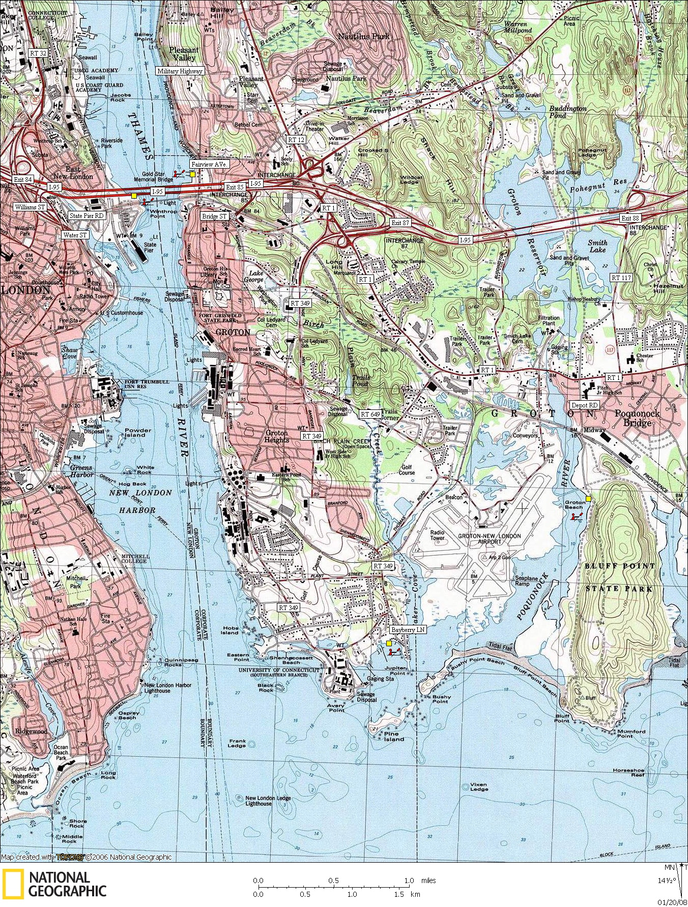 Canoe & kayaking Map of Groton