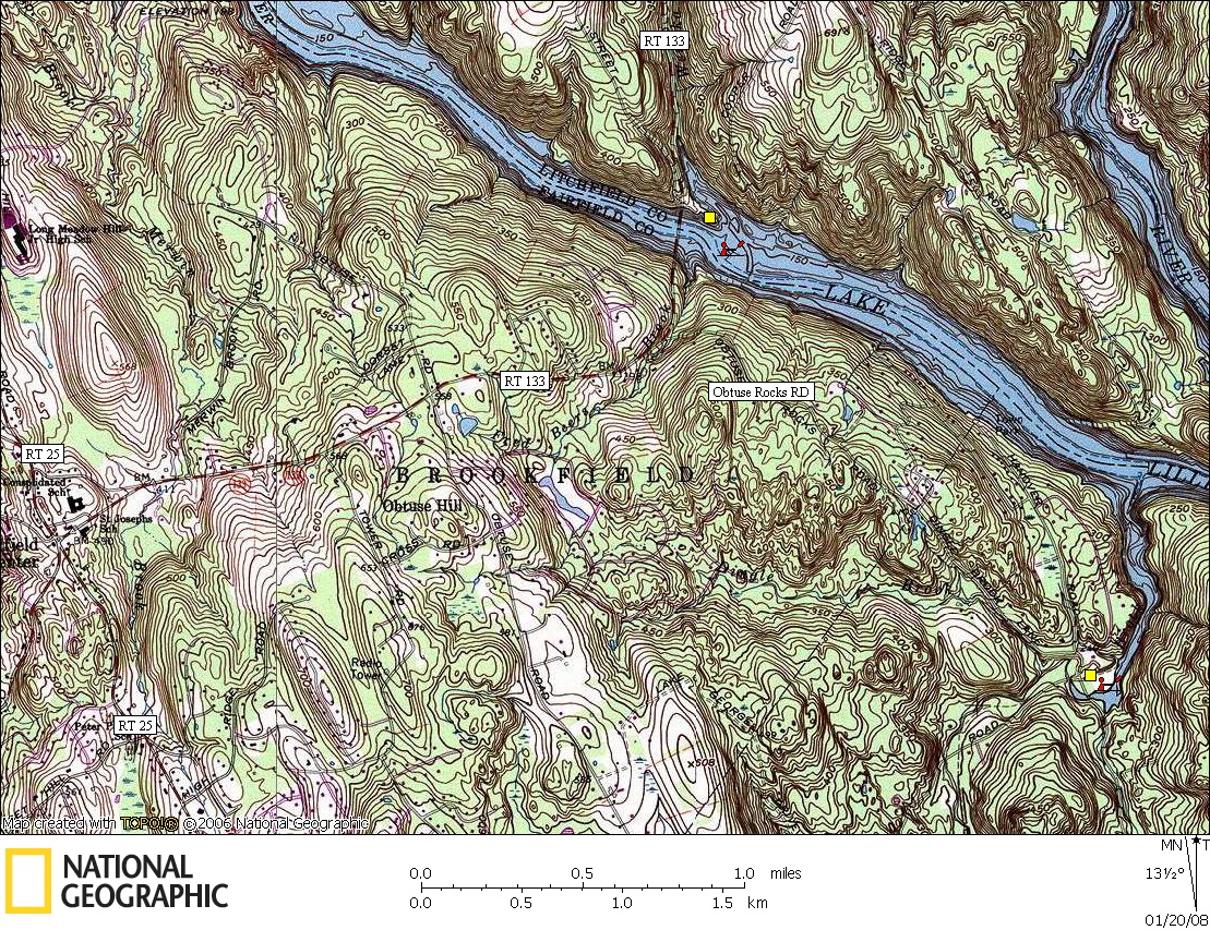 Canoe & kayaking Map of Lake Lillinonah